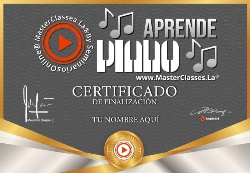 Certificado de Aprende Piano