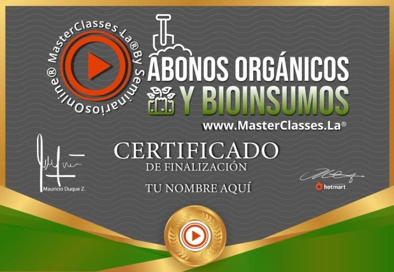 Certificado de Abonos Orgánicos y Bioinsumos