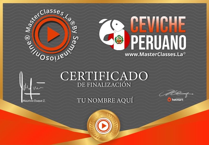 Certificado de Ceviche Peruano