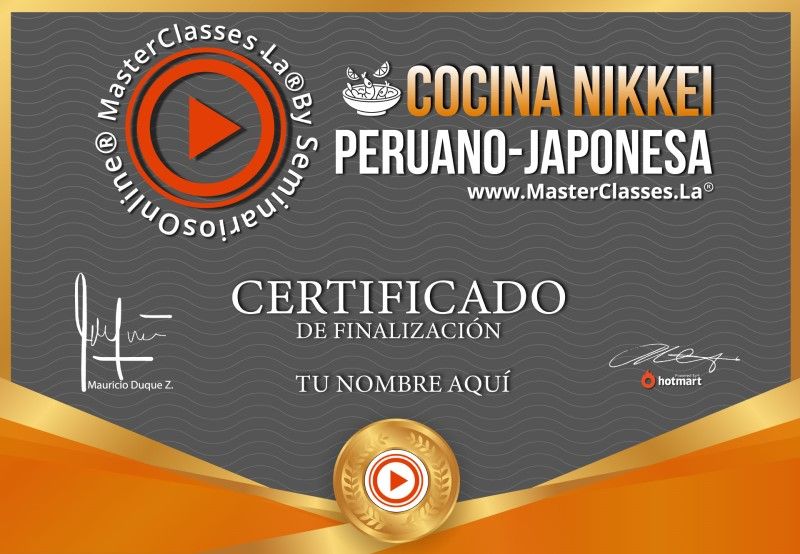 Certificado de Cocina Nikkei - Peruano Japonesa