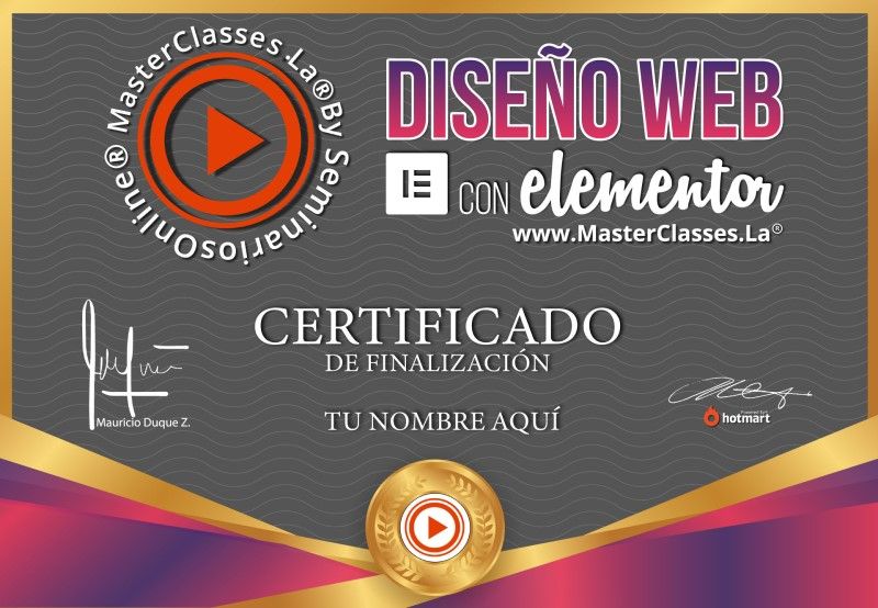 Certificado de Diseño Web con Elementor