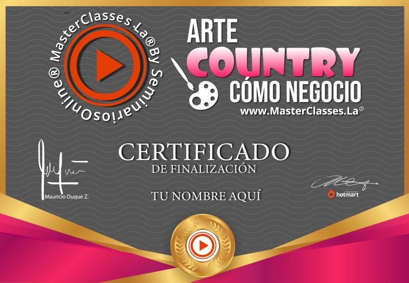 Certificado de Arte Country como Negocio