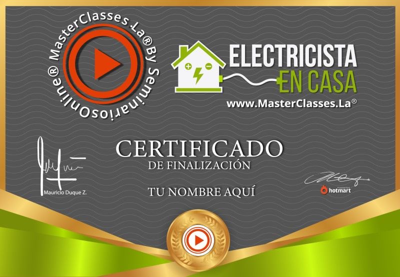 Certificado de Electricista en Casa