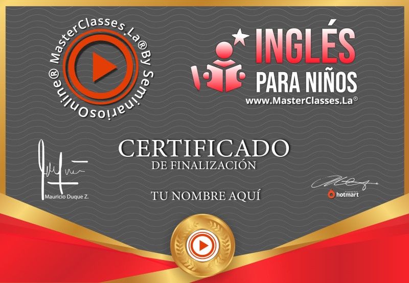Certificado de Inglés para Niños