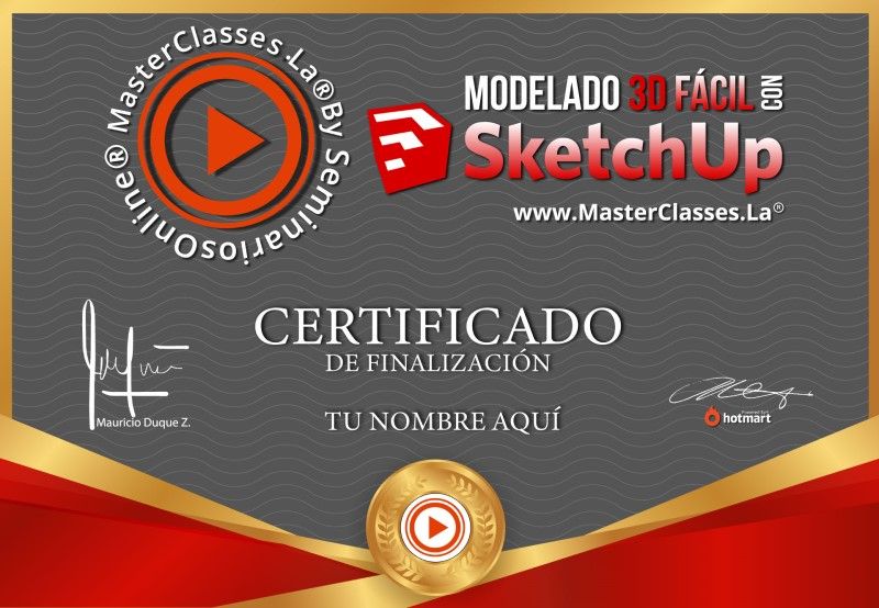 Certificado de Modelado 3D Fácil con SketchUp