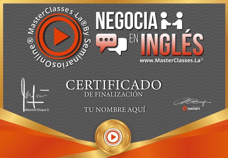 Certificado de Negocia en Inglés