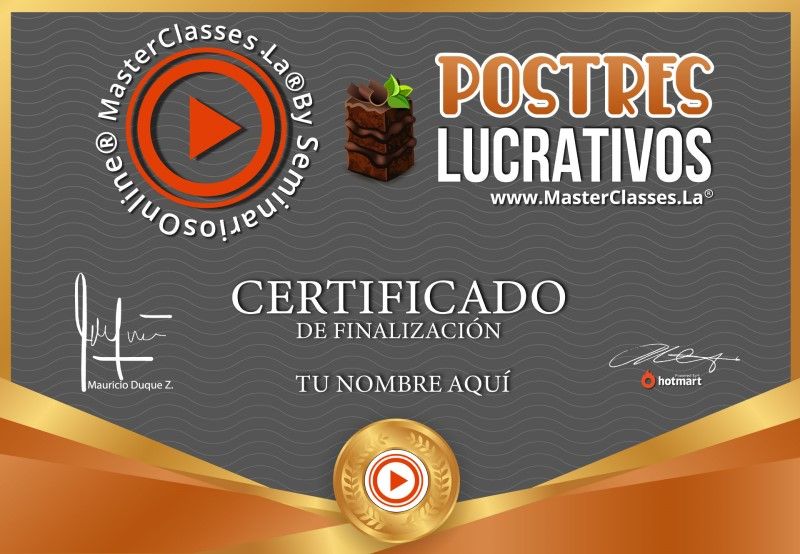 Certificado de Postres Lucrativos