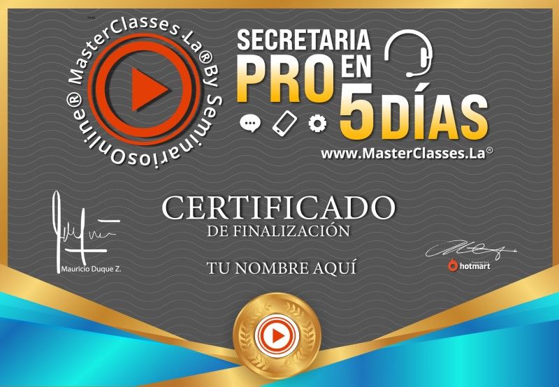 Certificado de Secretaria Pro en 5 Días