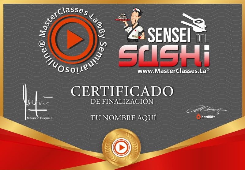 Certificado de Sensei del Sushi