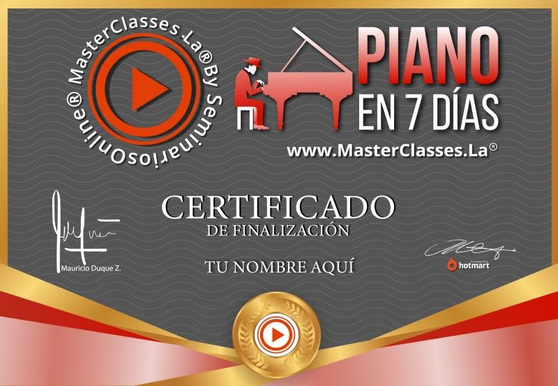 Certificado de Piano en 7 días