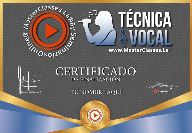 Certificado de Técnica Vocal