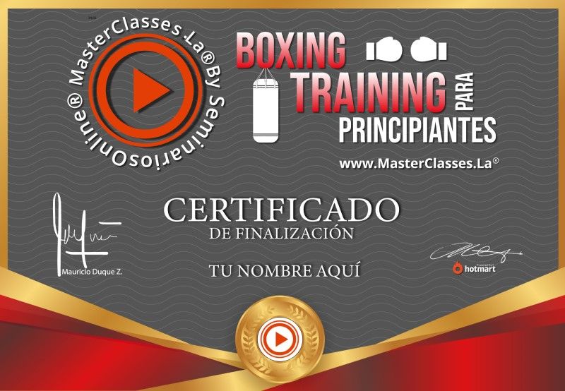Certificado de Boxing Training para Principiantes