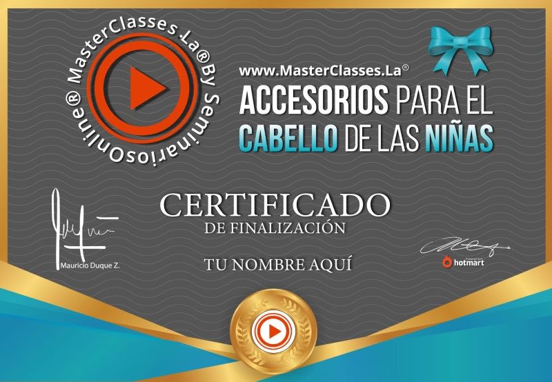 Certificado de Accesorios para el Cabello de las Niñas