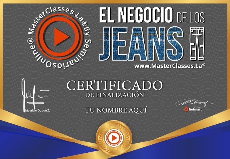Certificado del Negocio de los Jeans