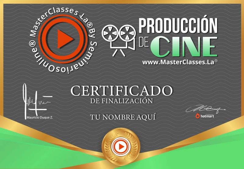 Certificado de Producción de Cine