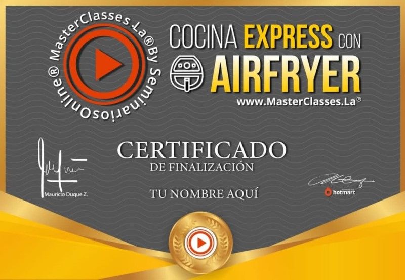 Certificado de Cocina Express con Airfryer