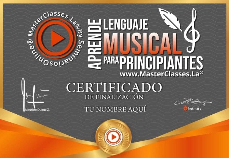 Certificado de Lenguaje Musical para Principiantes