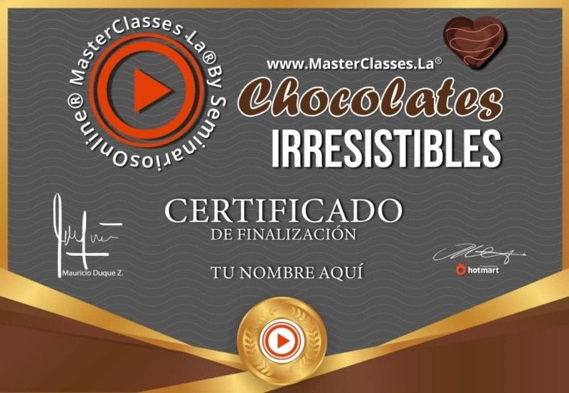 Certificado de Chocolates Irresistibles