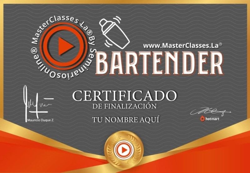 Certificado de BARTENDER