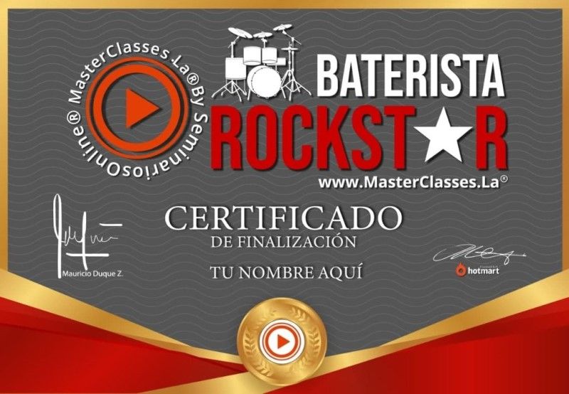 Certificado de Baterista Rockstar