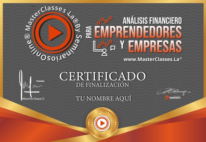 Certificado de Análisis Financiero para Emprendedores y Empresas