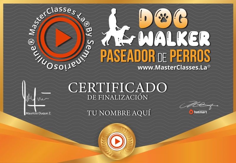 Certificado de Dog Walker - Paseador de Perros