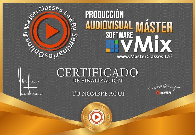 Certificado de Producción Audiovisual Máster - Software vMix