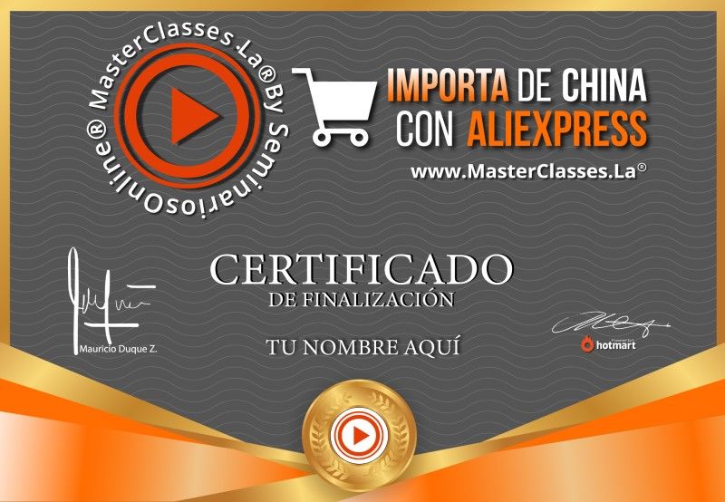 Certificado de Importa desde China con Aliexpress