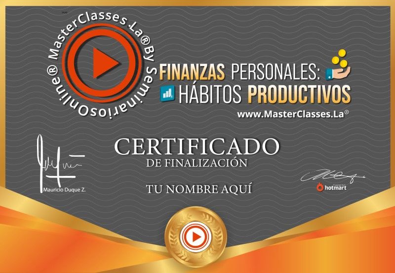 Certificado de Finanzas Personales - Hábitos Productivos