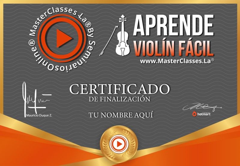 Certificado de Aprende Violín Fácil