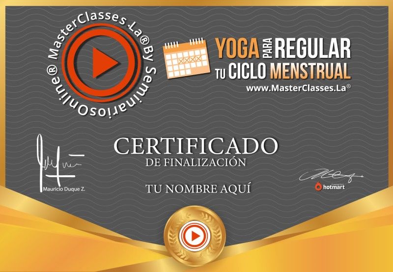 Certificado de Yoga para Regular tu Ciclo Menstrual