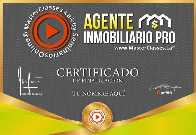 Certificado de Agente Inmobiliario Pro