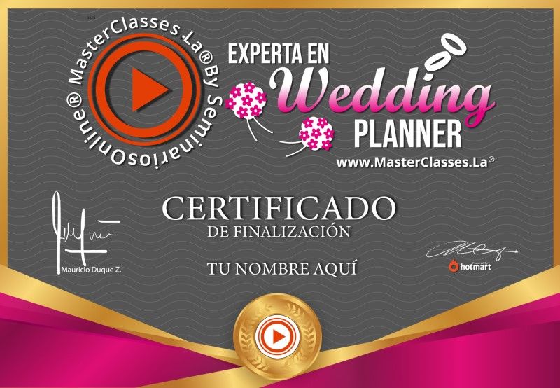 Certificado de Experta en Wedding Planner