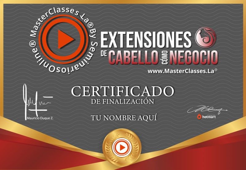 Certificado de Extensiones de Cabello como Negocio