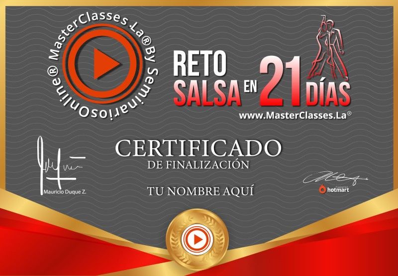 Certificado de Reto Salsa 21 Días