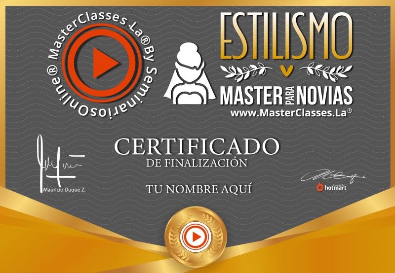 Certificado de Estilismo Master para Novias