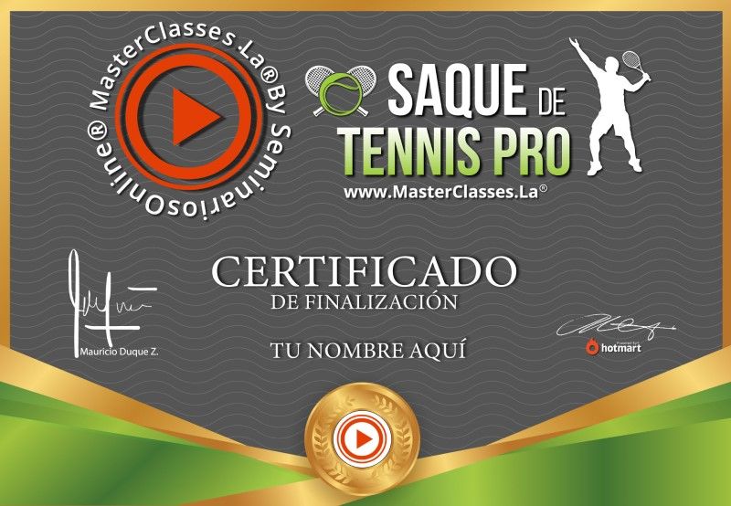 Certificado de Saque de Tennis Pro