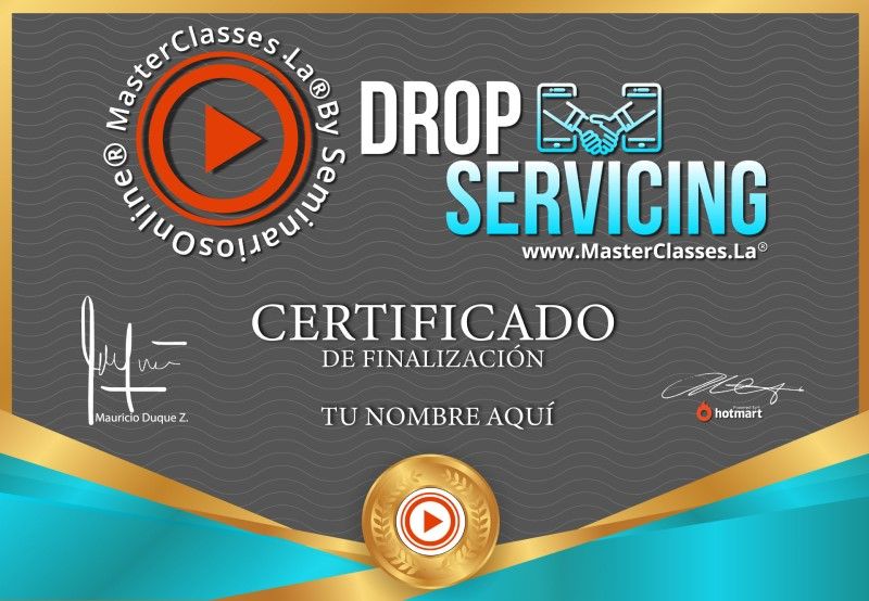 Certificado de Drop Servicing