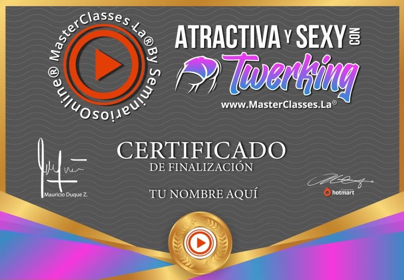Certificado de Atractiva y Sexy con Twerking