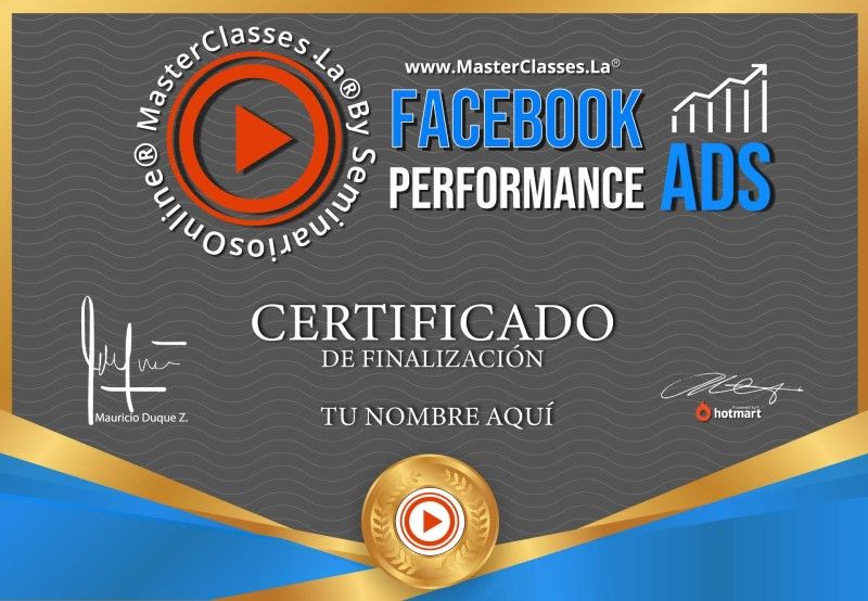 Certificado de Facebook Performance Ads
