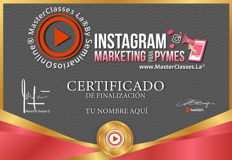 Certificado de Instagram Marketing para PYMES