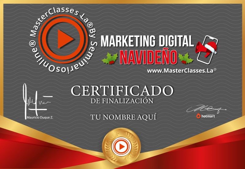 Certificado de Marketing Digital Navideño