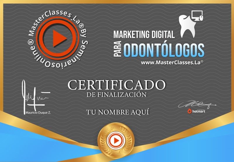 Certificado de Marketing Digital para Odontólogos