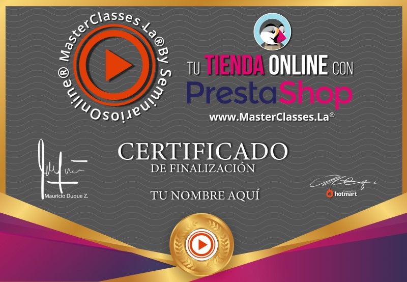 Certificado de Tu Tienda Online con Prestashop
