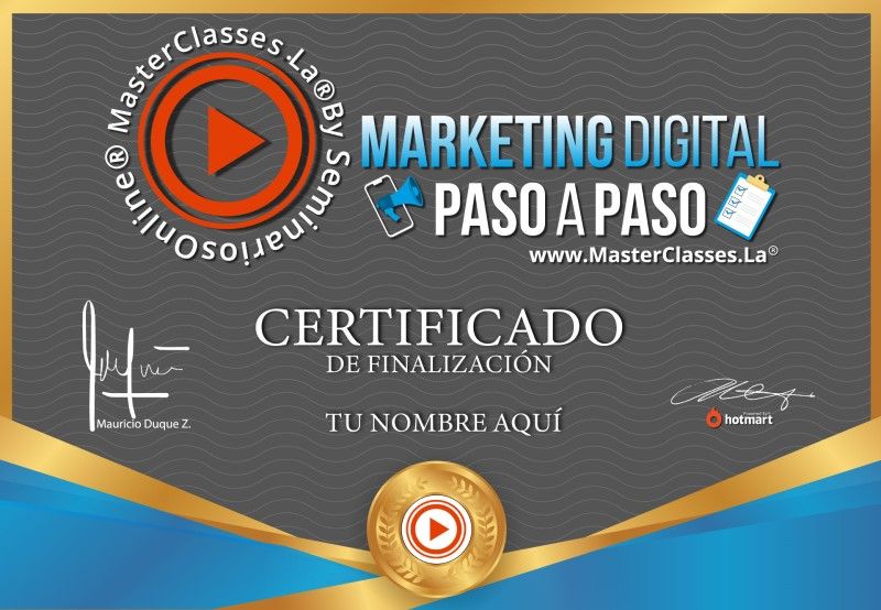 Certificado de Marketing Digital Paso a Paso