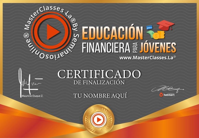 Certificado de Educación Financiera para Jóvenes