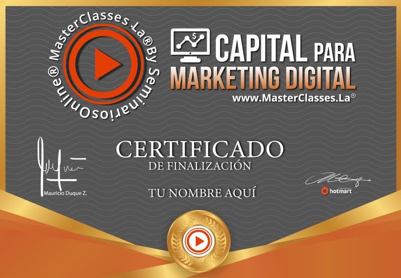 Certificado de Capital para Marketing Digital
