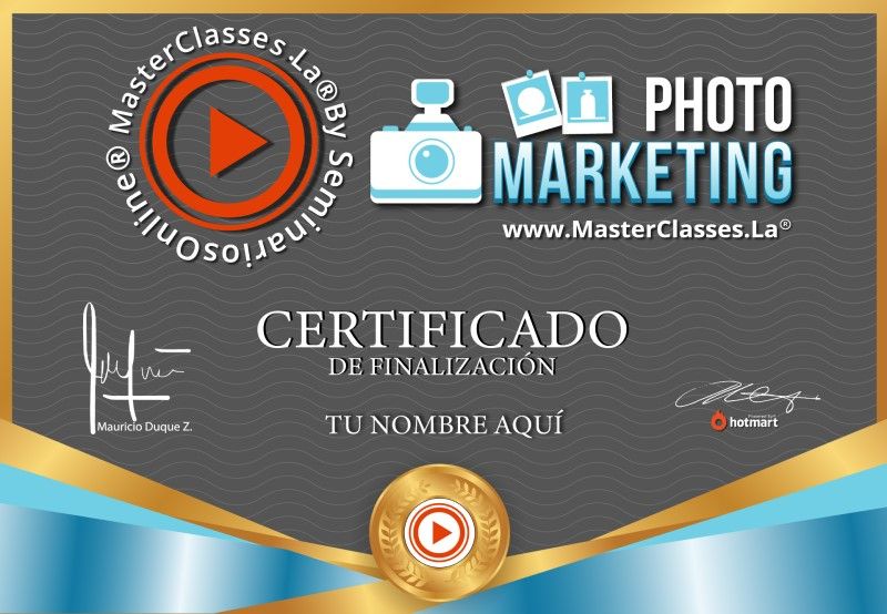 Certificado de Photo Marketing
