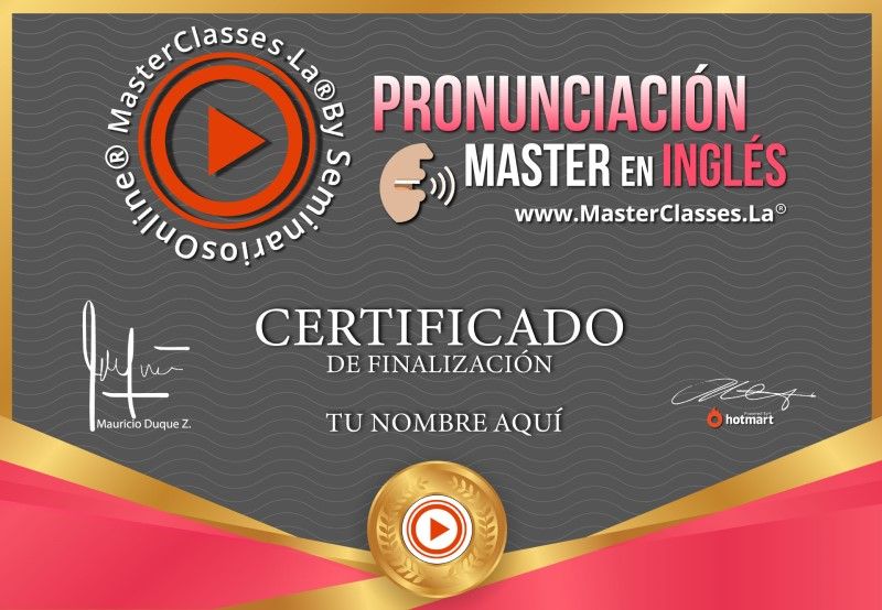 Certificado de Pronunciación Master en Inglés