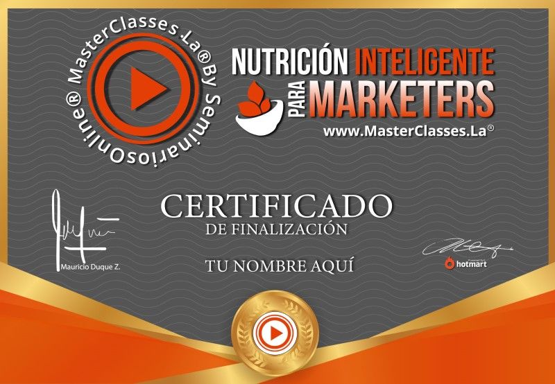 Certificado de Nutrición Inteligente para Marketers